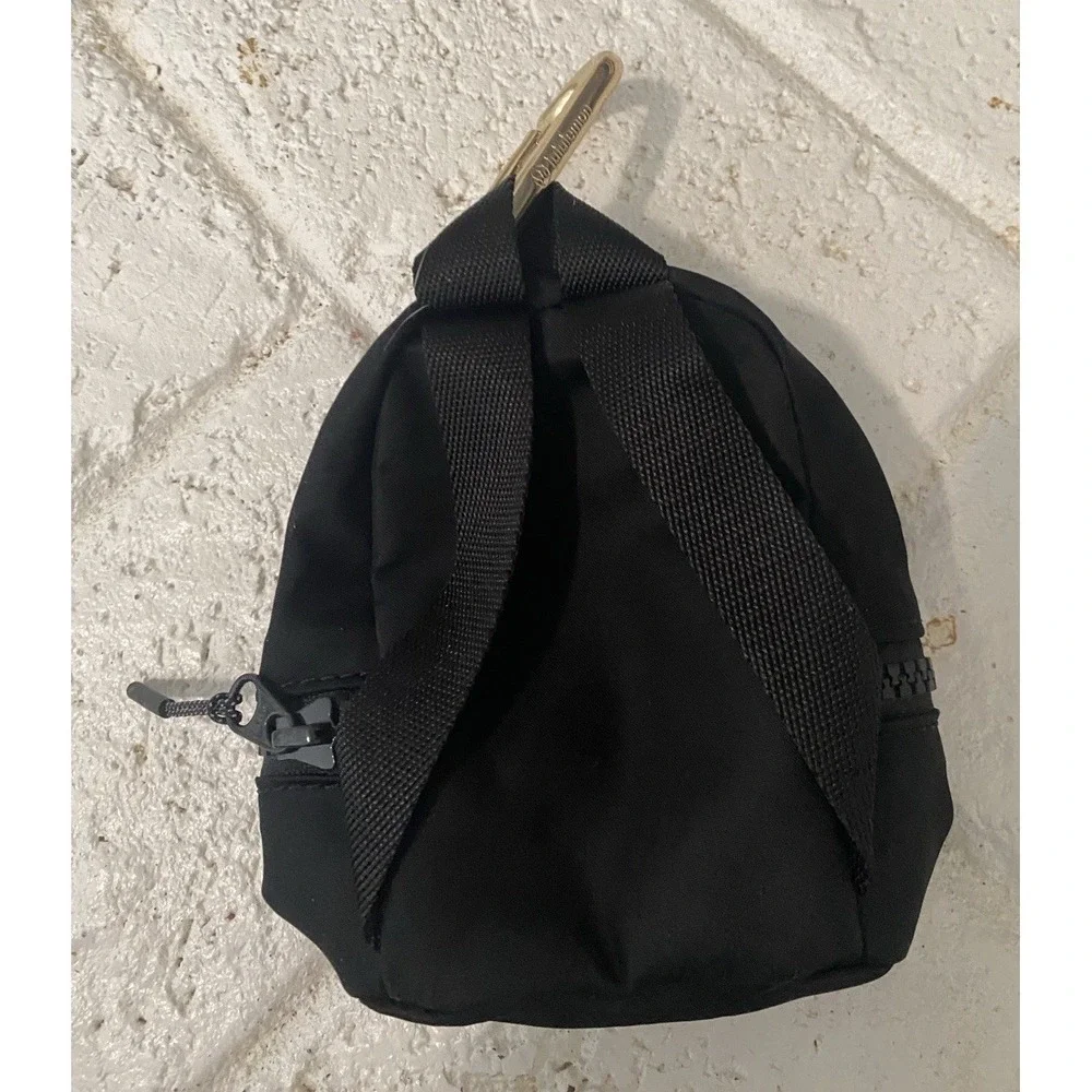 Lululemon City Adventurer‎ Nano Backpack Keychain Black with Gold Hardware